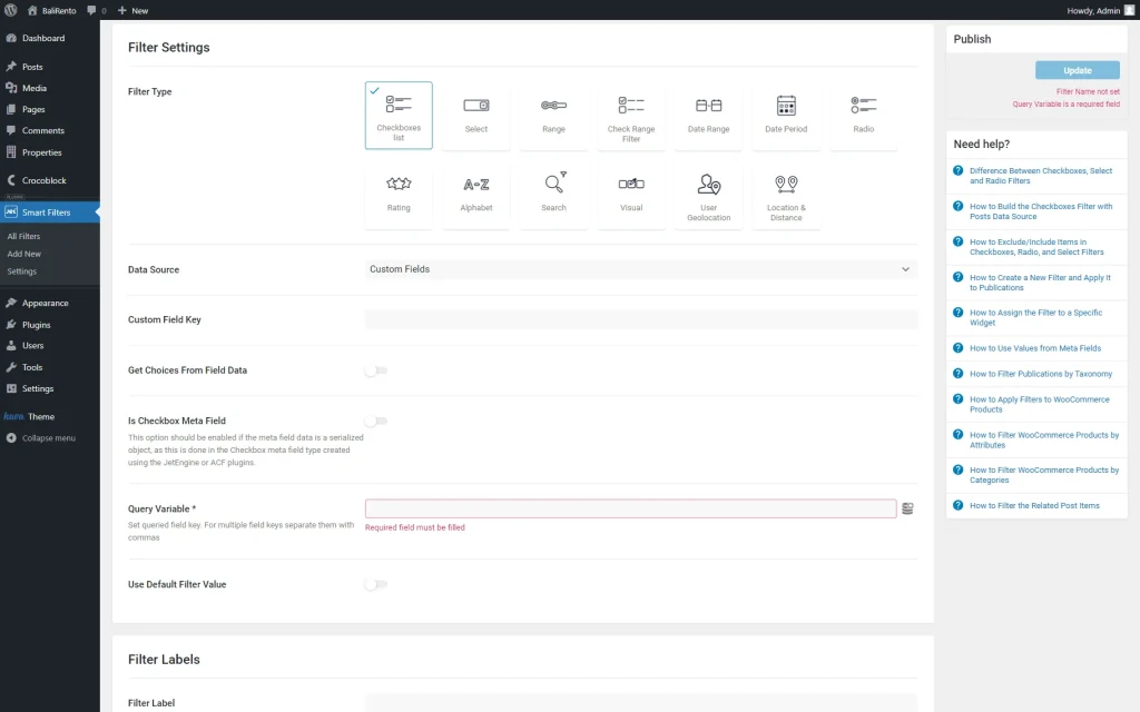 custom fields data source