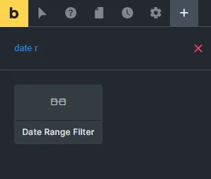 date range filter element in bricks