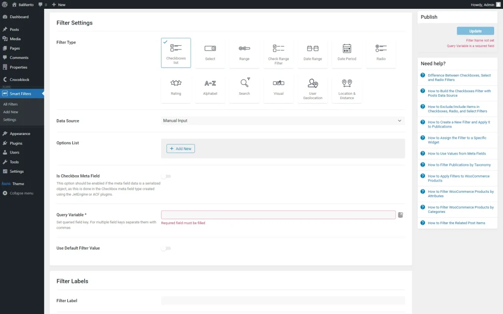 manual input data source