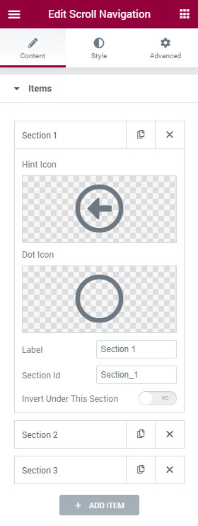 Scroll Navigation single item