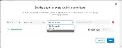 advanced option of visibility conditions settings