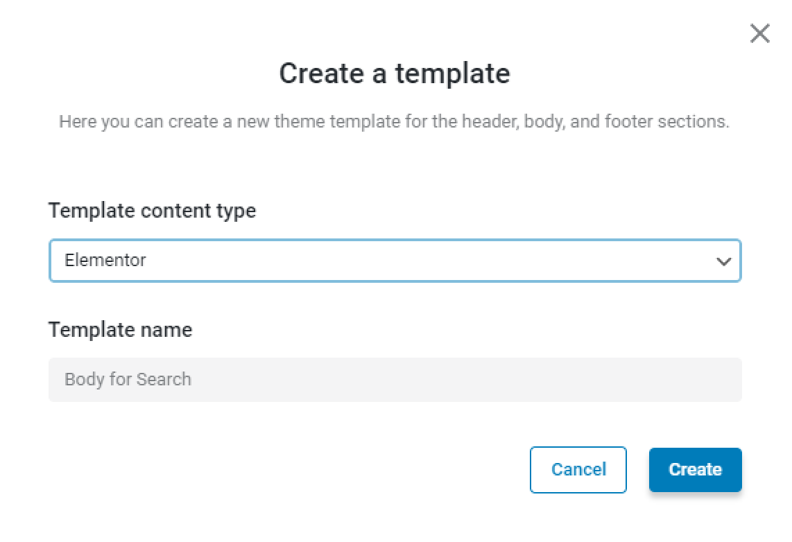 body template creation