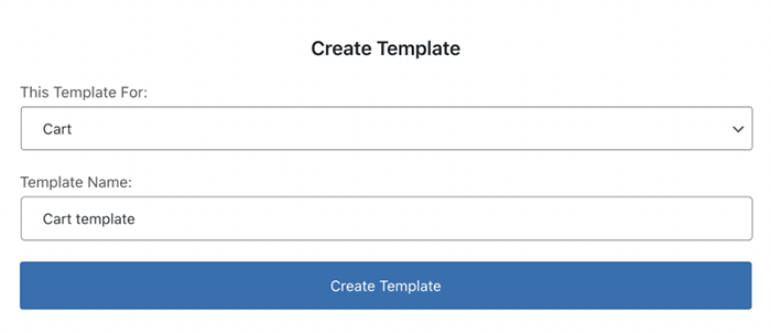 create cart template