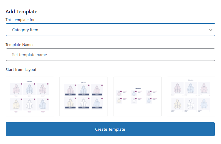 add category item template