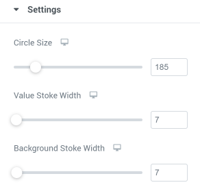 Circle progress settings section