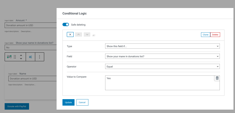 name conditional field block