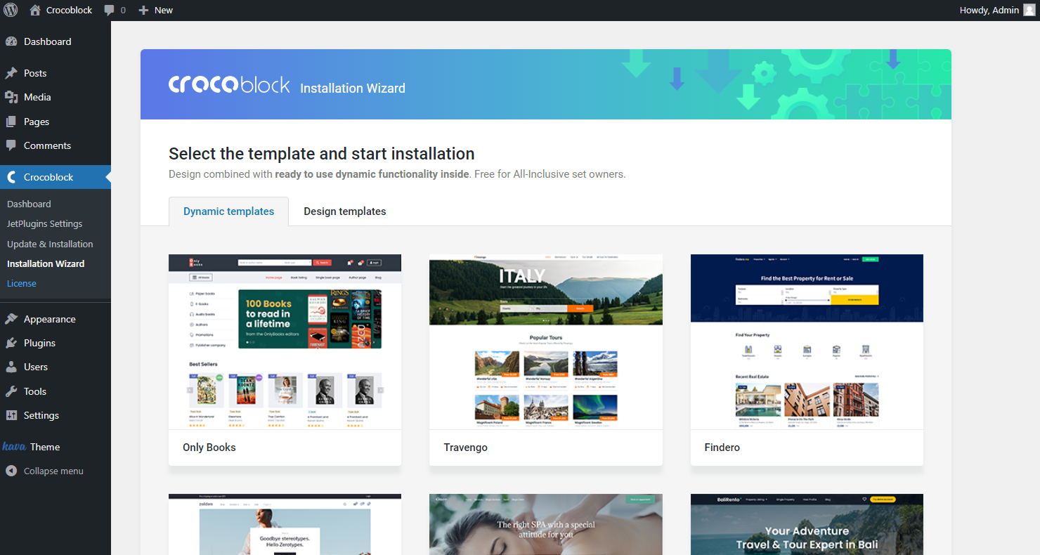 dynamic templates tab