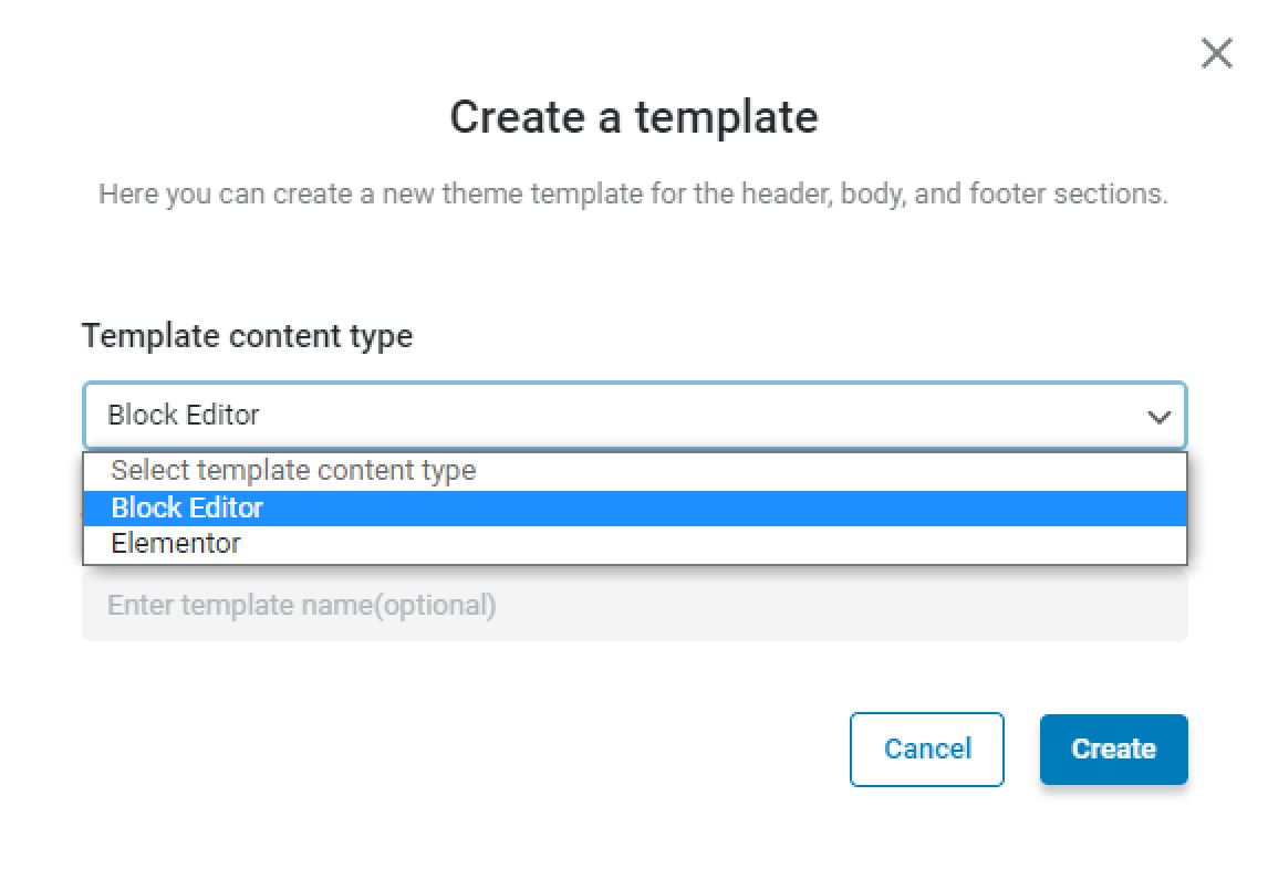 create a template or add from library to the page template