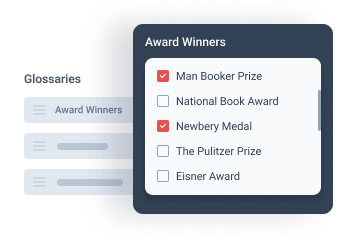 pre-filled award winners’ values from the glossary