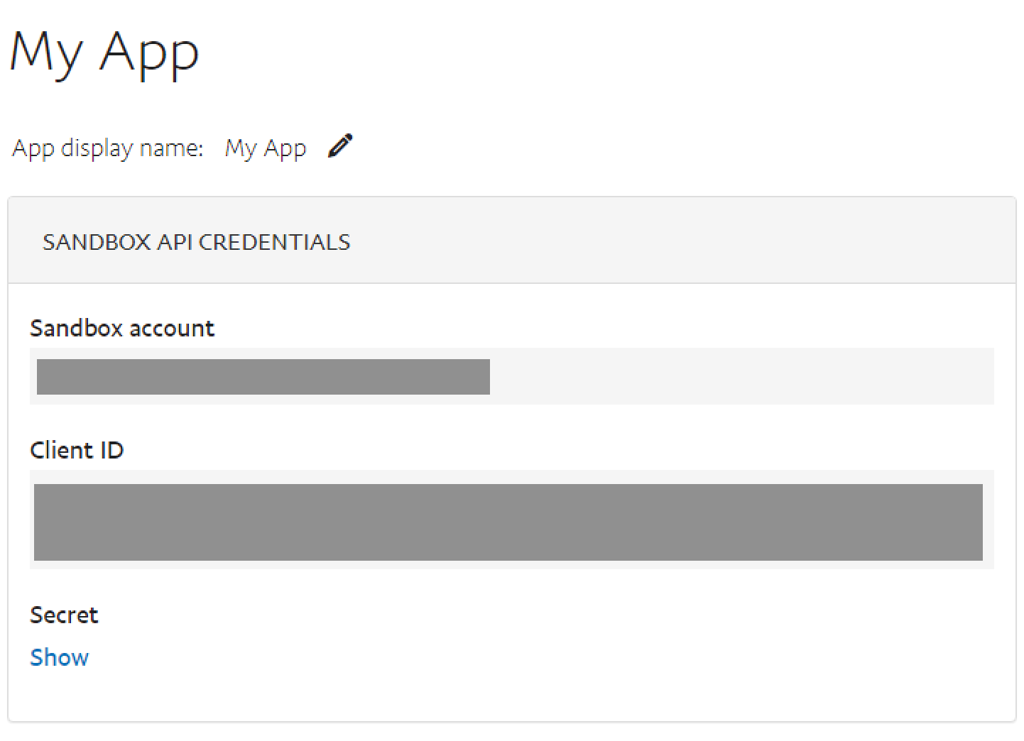 app credentials