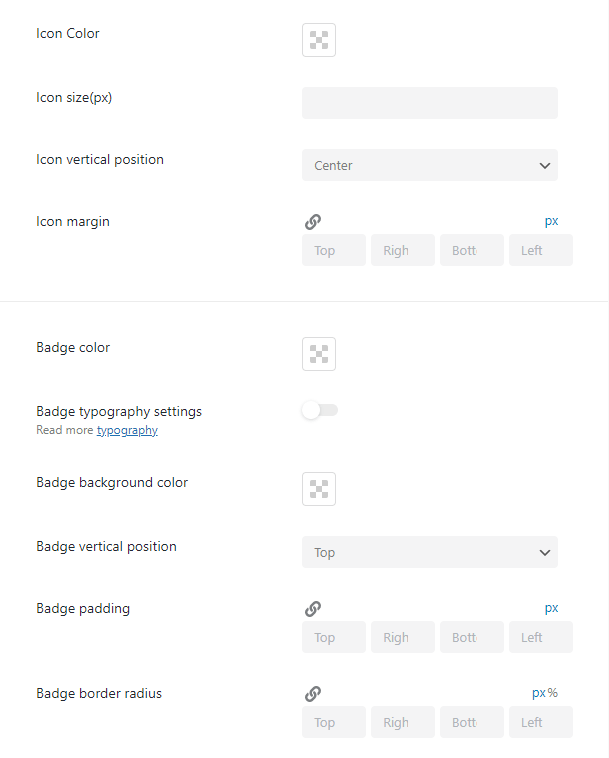 toggle styles settings