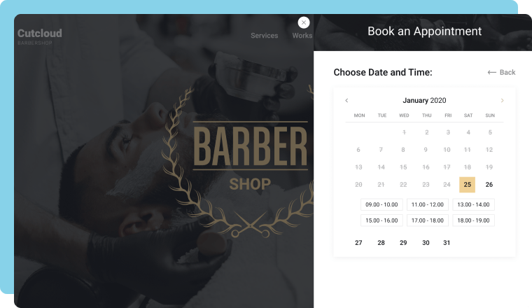Cutcloud - barbershop scheduling site template