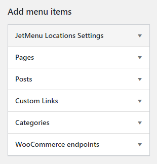 jetmenu locations setting