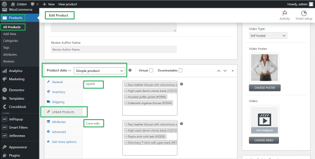 linked product settings