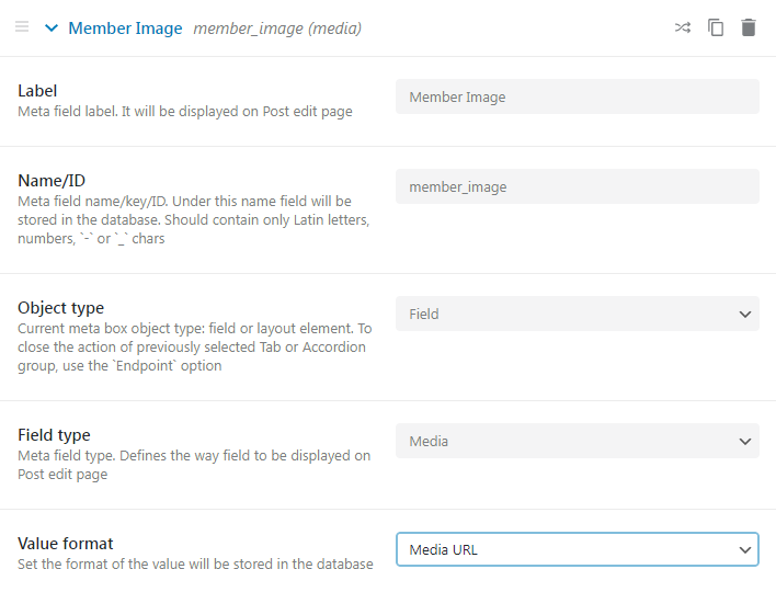 media url value format