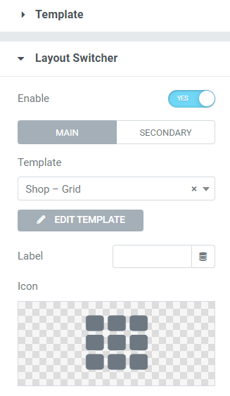 products loop layout switcher