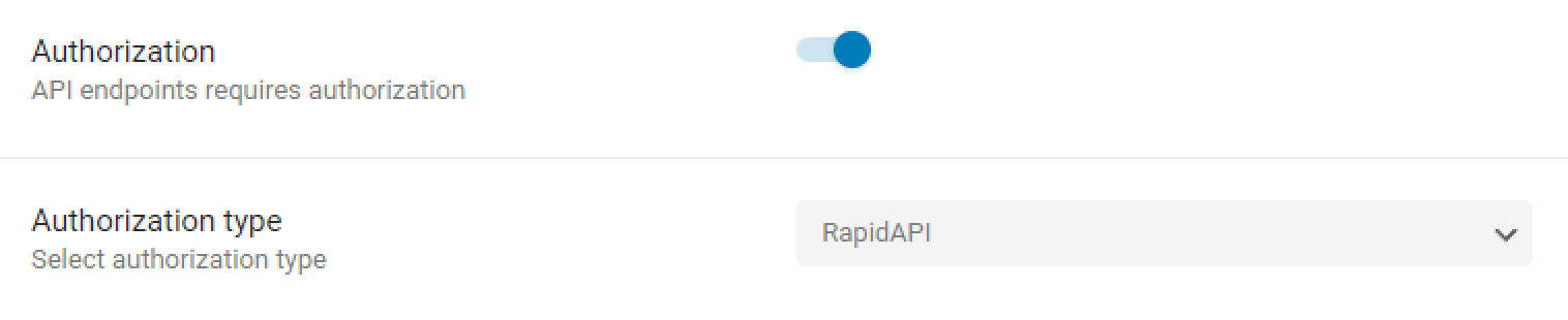 rapidapi authorization type