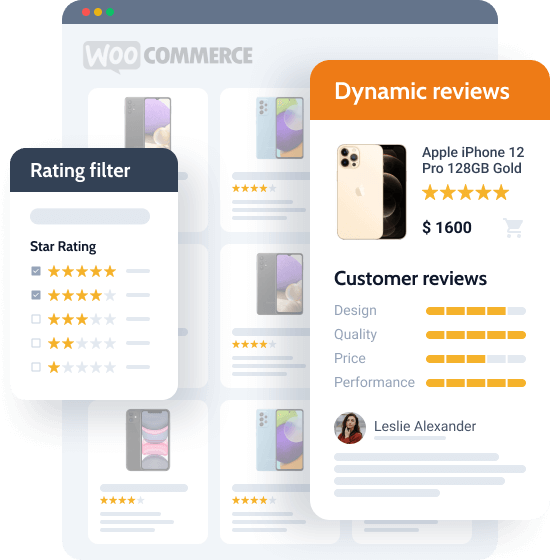 reviews section for WooCommerce projects