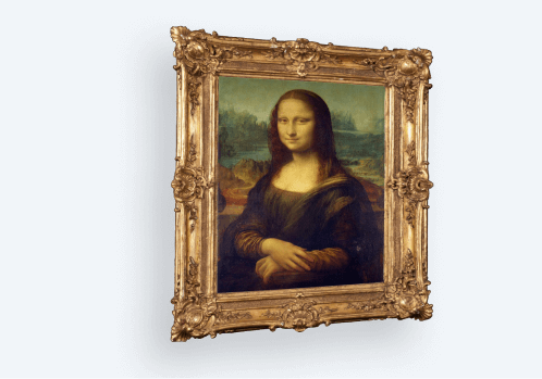 3D rotation effect applied to the Mona Lisa painting