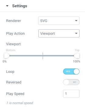 Lottie widget viewport settings