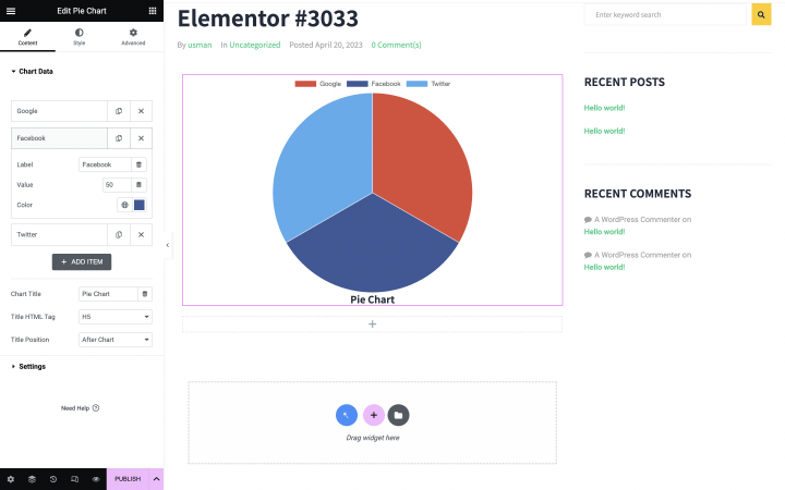 chart styling settings