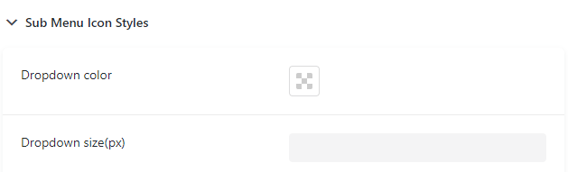 sub menu icon styles settings