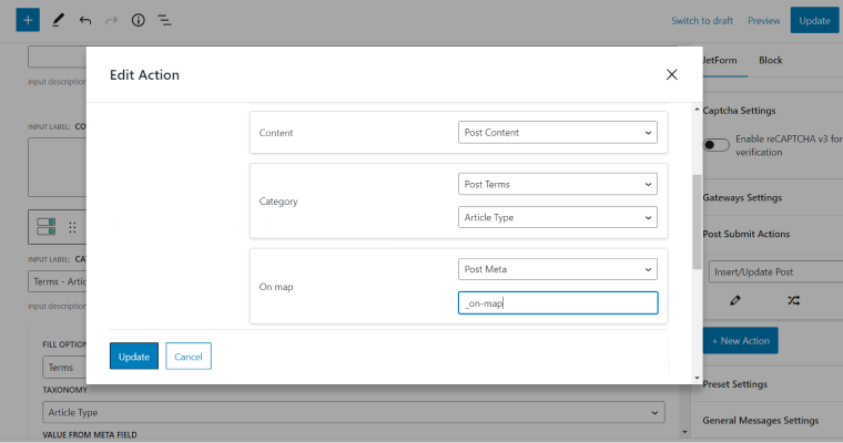 front-end post submission form