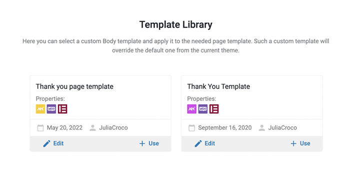 template library for body