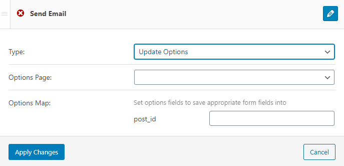 update options notification type