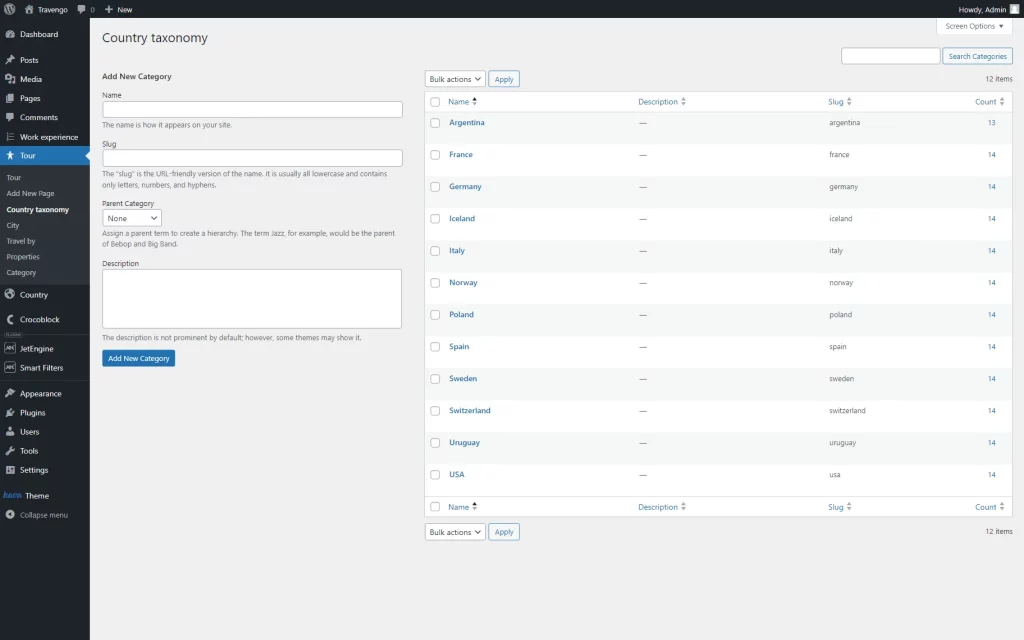 taxonomy items added