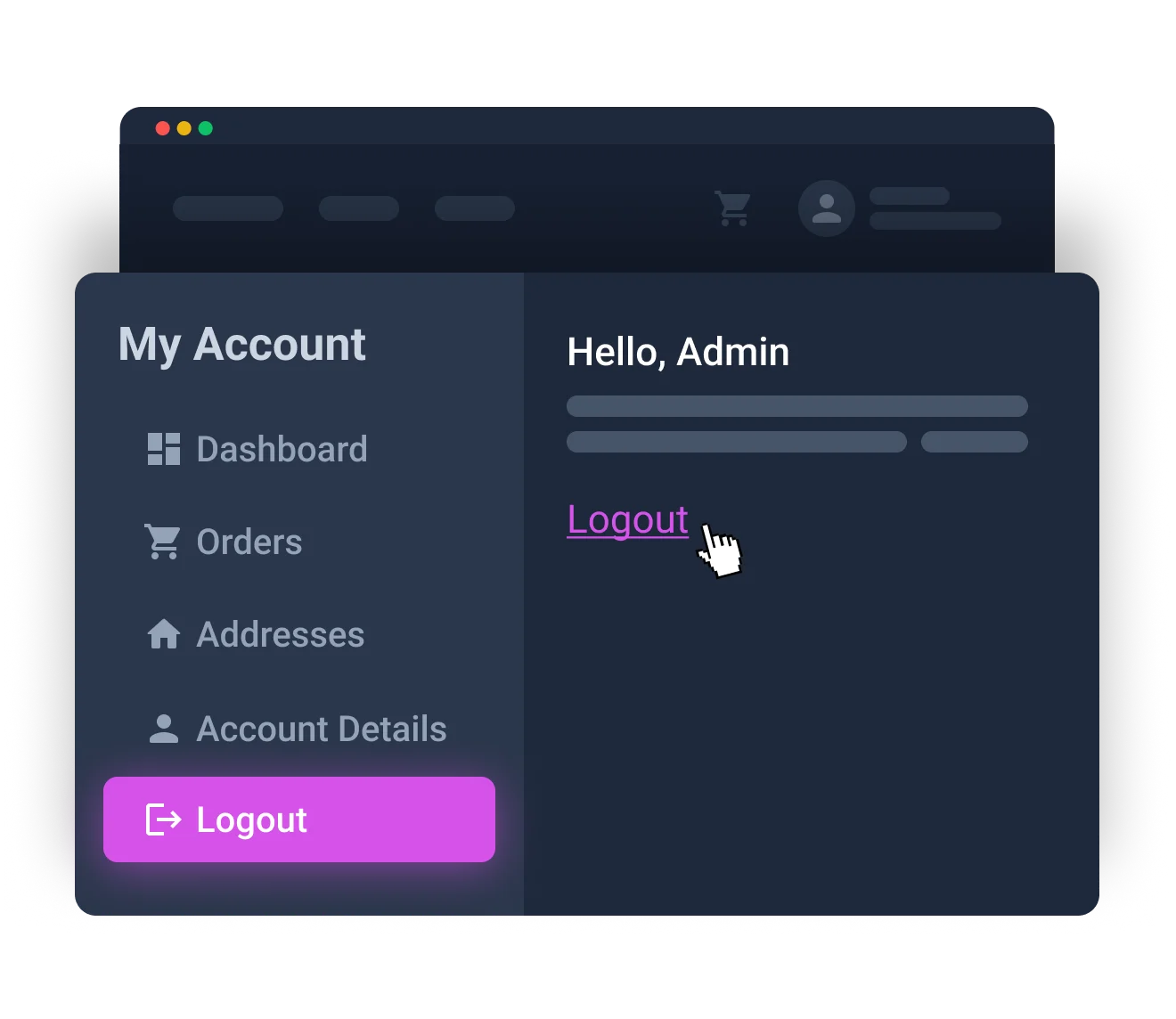 account logout widget